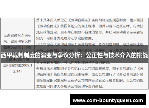 西甲裁判制度的演变与争议分析：公正性与技术介入的挑战